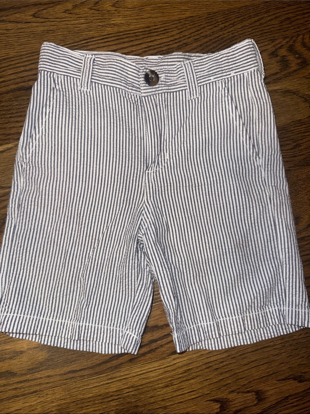 Gymboree Navy and White Seersucker Flat Front Shorts